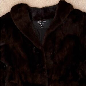 Vintage Valentino dark brown mink fur coat in excellent condition